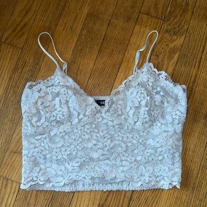 Express Light Blue Lace Bralette Cami